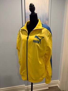 Puma Yellow and Blue Full-Zip Track Jacket